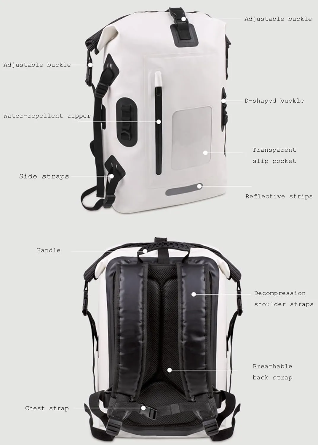 30L Waterproof Backpack Heavy Duty Water Sports Dry Bag Roll Top Waterproof Bag for Kayaking Hiking Swimming Boating Beach,Camouflage