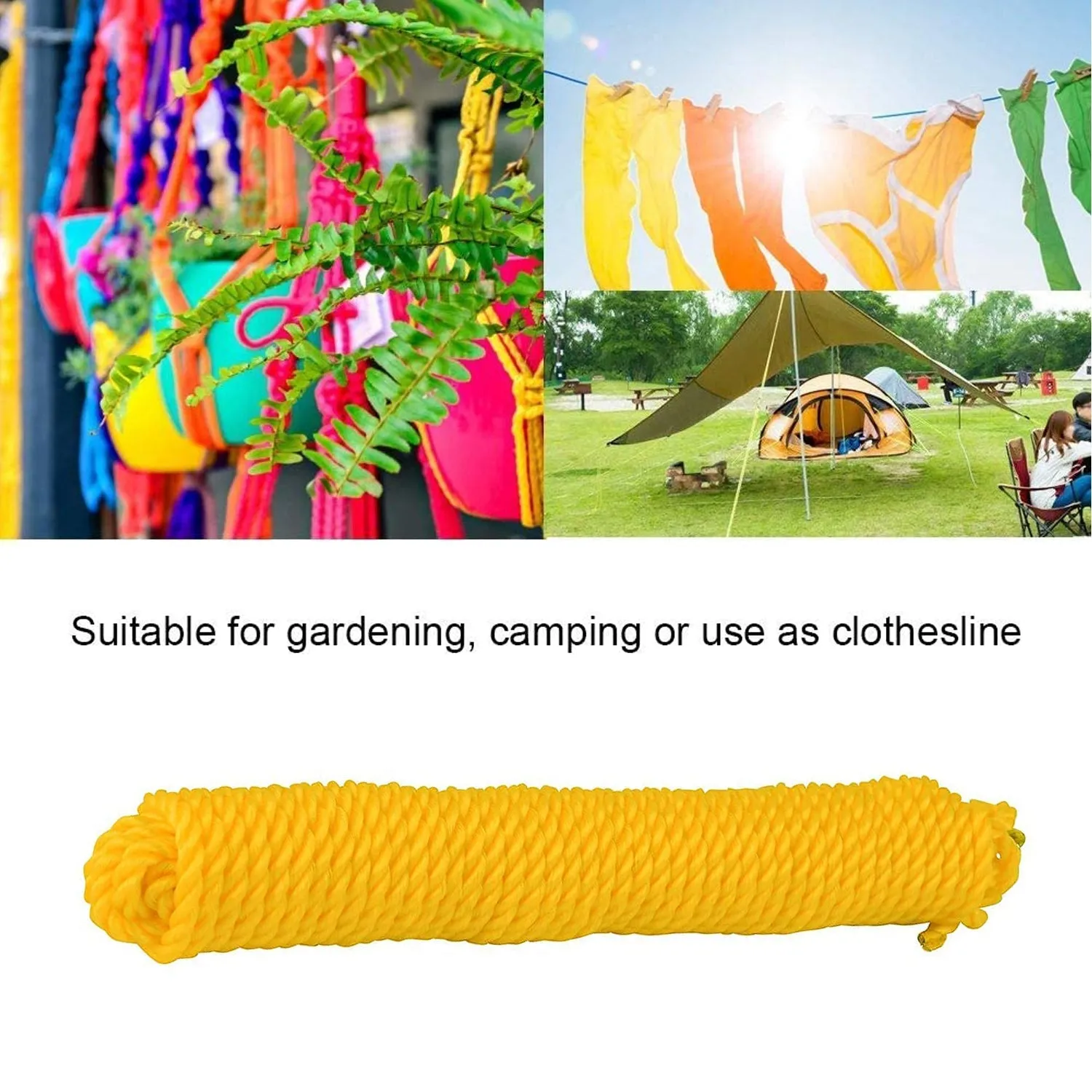 3m Heavy-Duty Laundry Drying Rope (1 Pc, Mixed Colors)