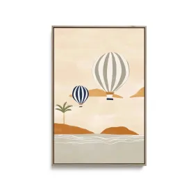 Air balloons In Dessert by Ivy Green Illustrations - Stretched Canvas Print or Framed Fine Art Print - Artwork