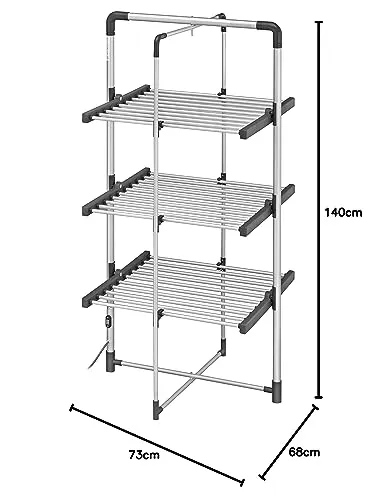 BLACK DECKER 63099 3-Tier Heated Clothes Airer Aluminium