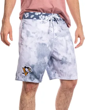 Calhoun NHL Mens Team Logo Watercolor Boardshort Swim Trunk