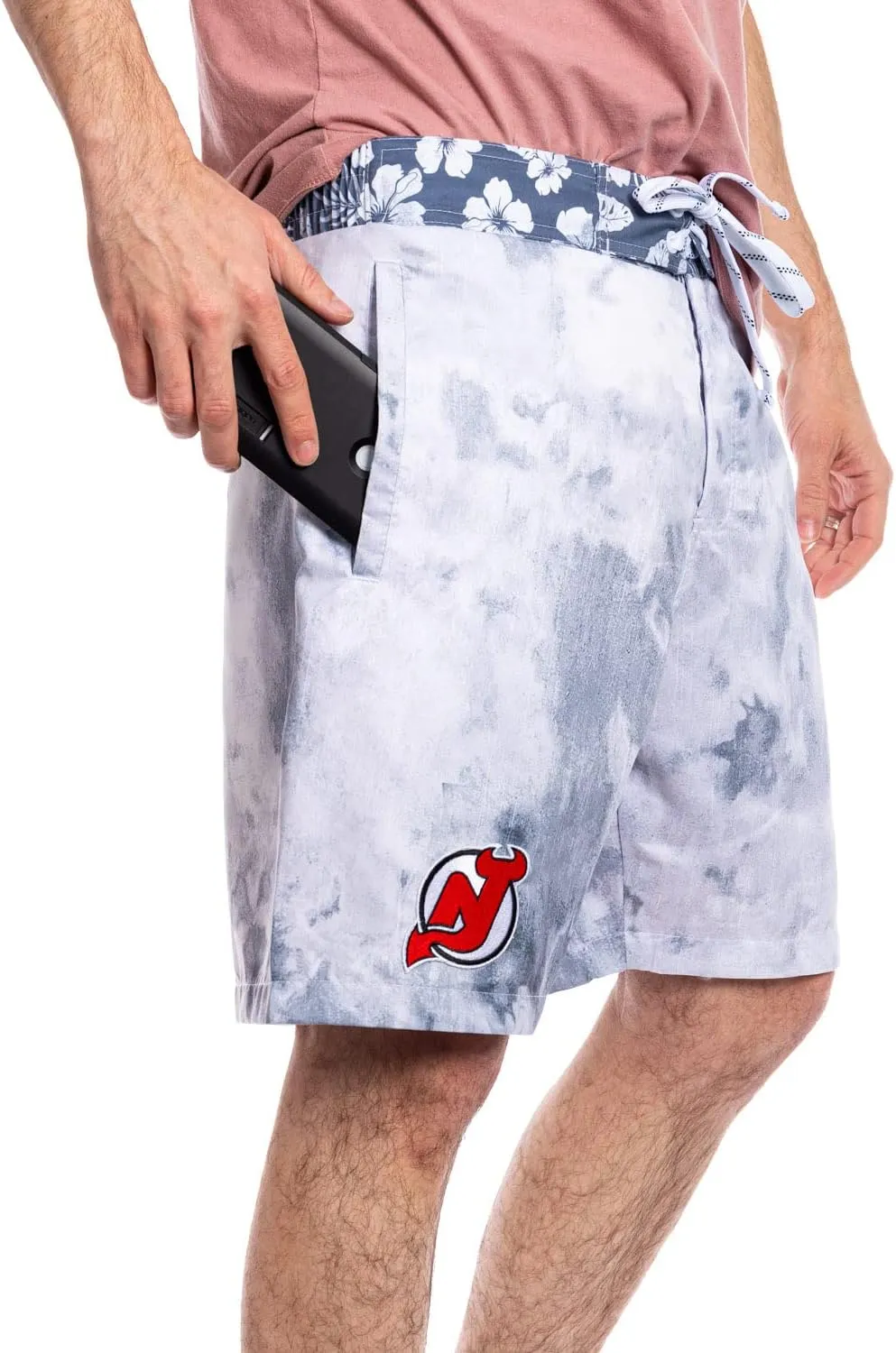 Calhoun NHL Mens Team Logo Watercolor Boardshort Swim Trunk