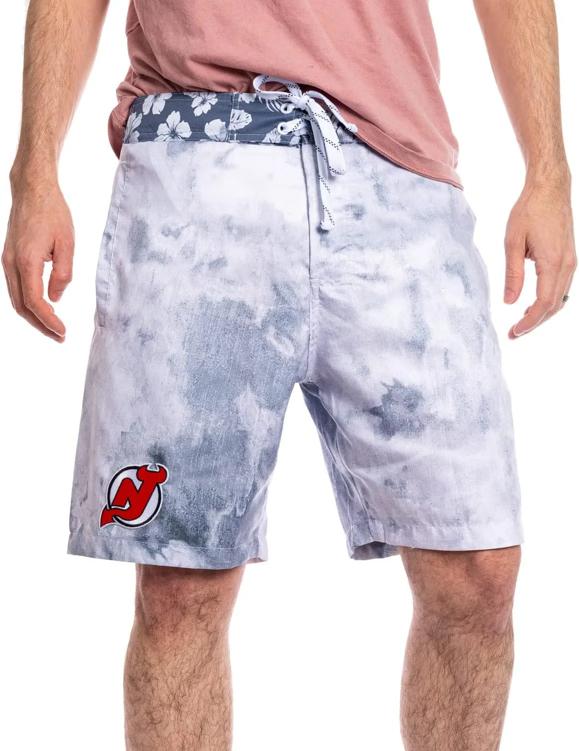 Calhoun NHL Mens Team Logo Watercolor Boardshort Swim Trunk