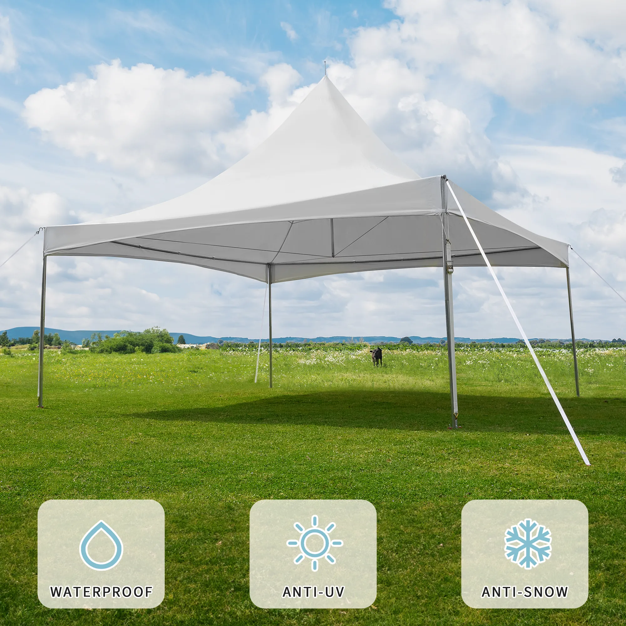 EROMMY 20x20 Party Tent with Steel Frame