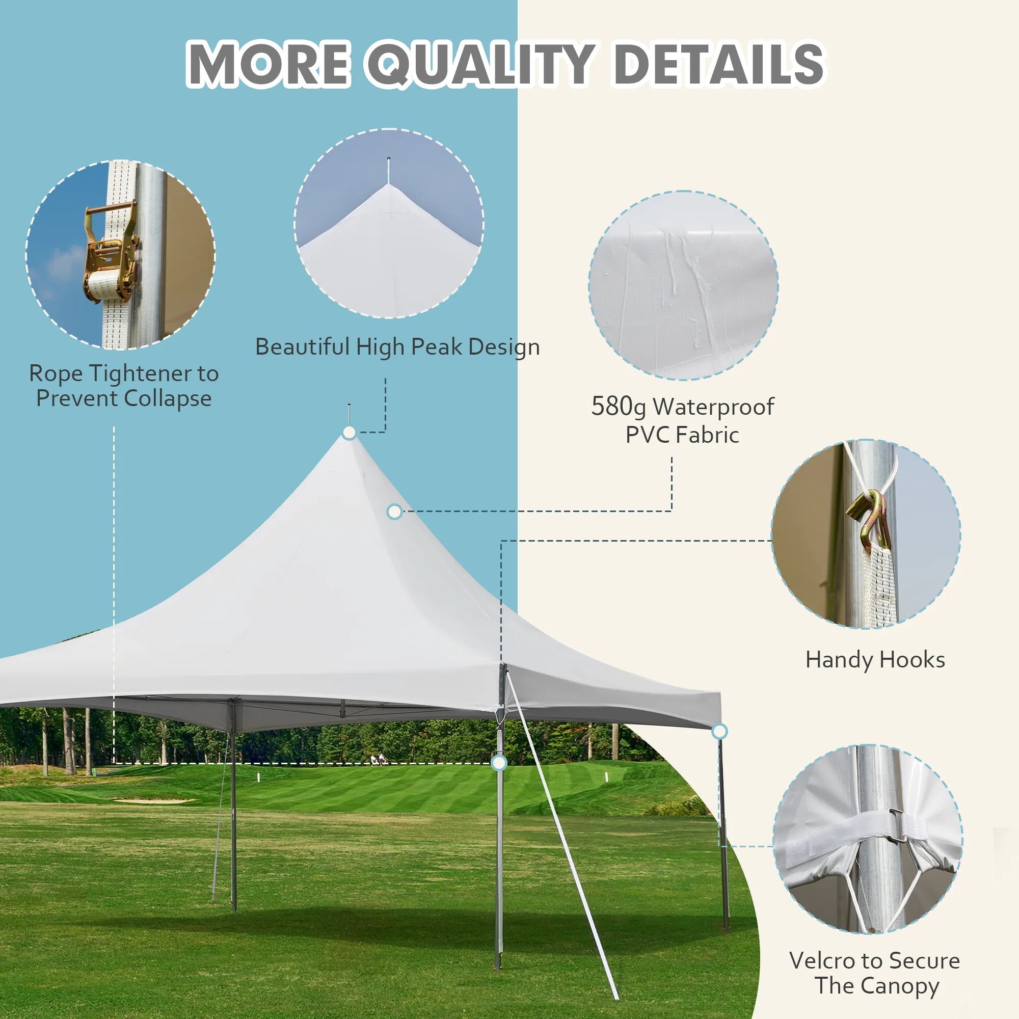EROMMY 20x20 Party Tent with Steel Frame