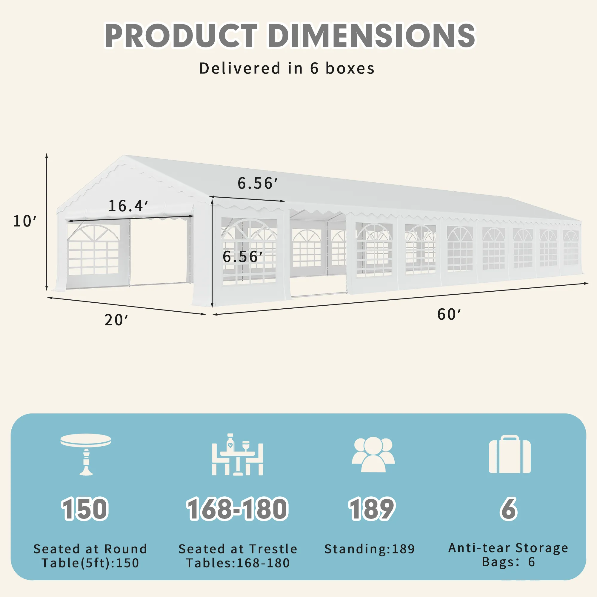 EROMMY 20x60 Large Canopy Tent