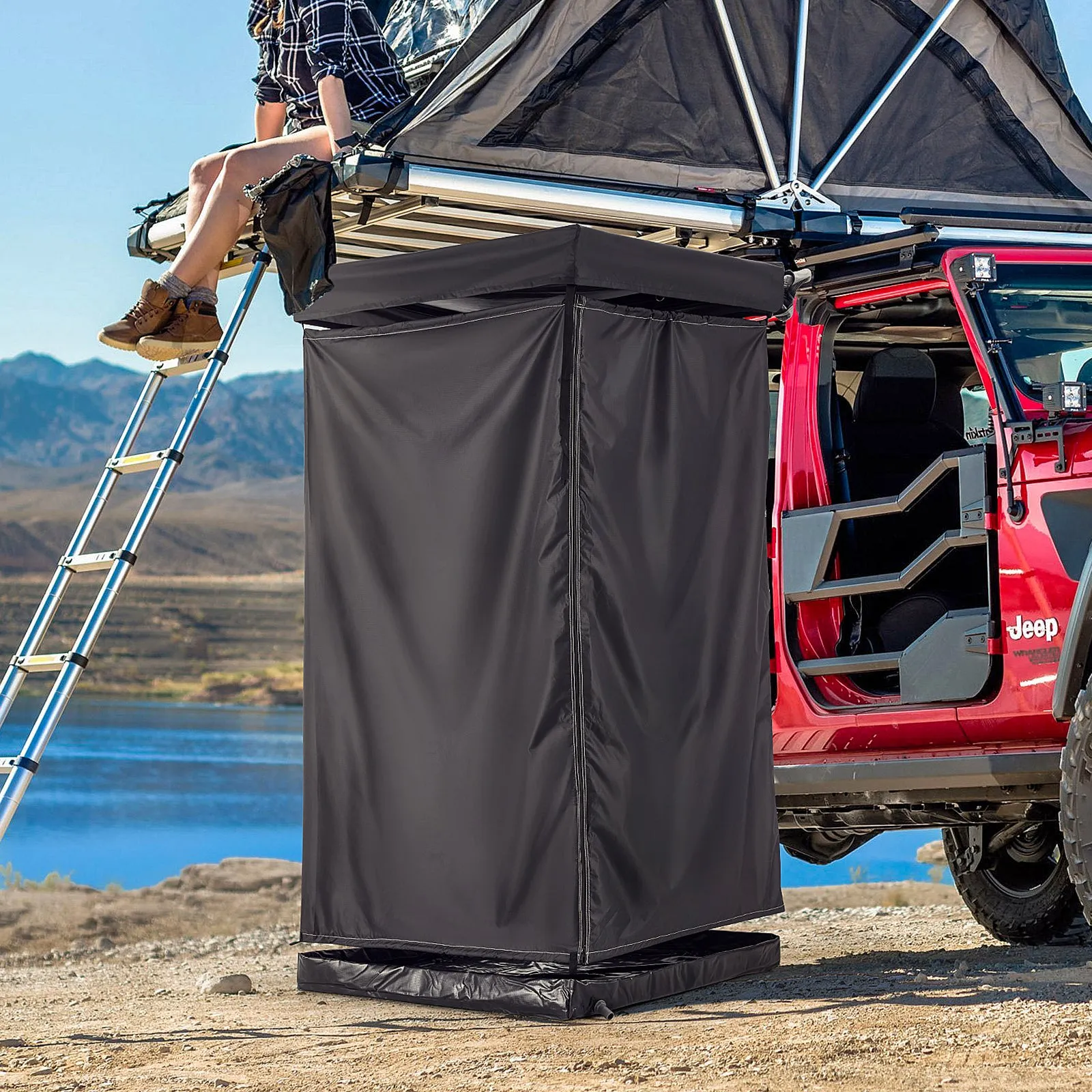 EROMMY Overland Camping Shower Tent with Roof