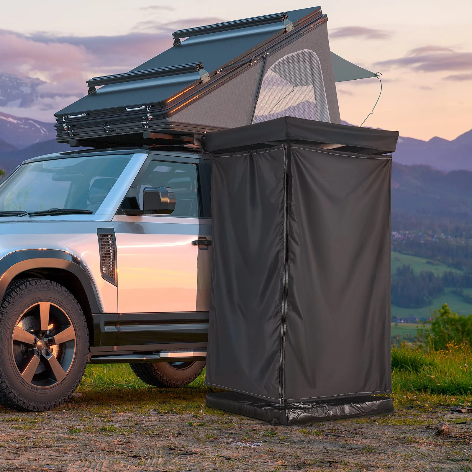 EROMMY Overland Camping Shower Tent with Roof