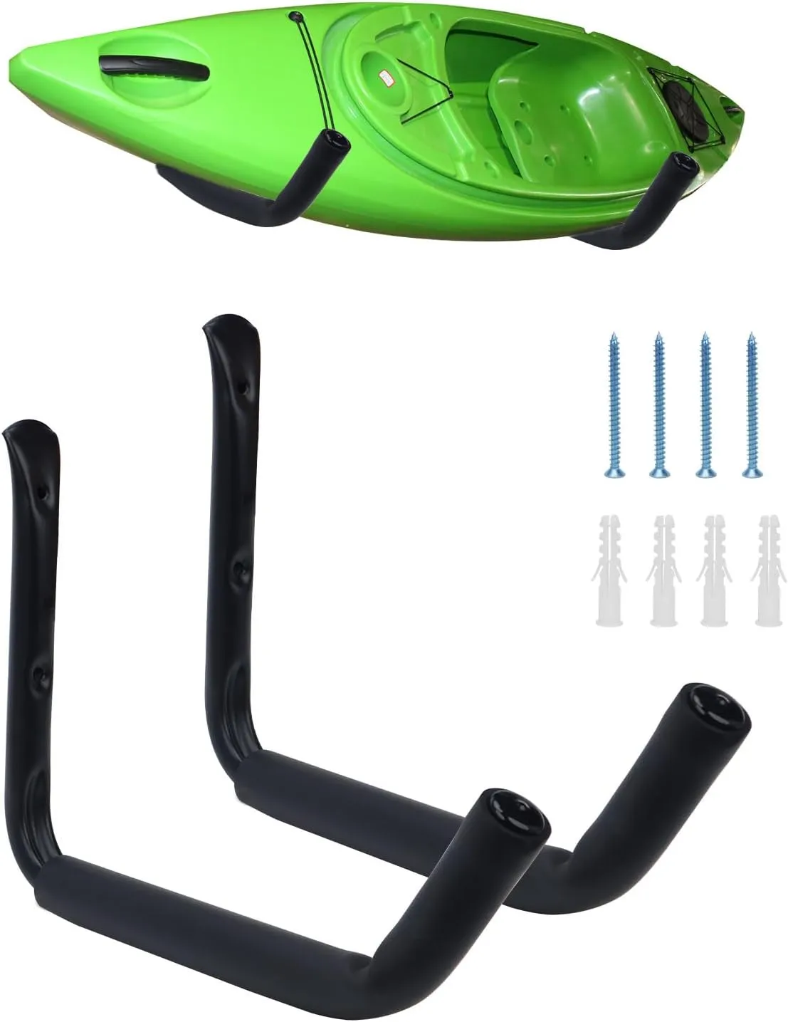 Heavy Duty Kayak Rack - Holds Canoes, Paddleboards, Surfboards & More - Space Saving Storage for Garage, Shed, Indoor & Outdoor Use