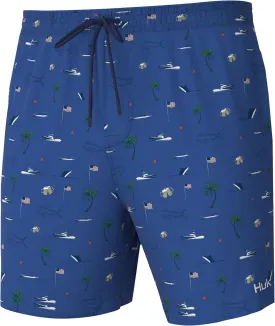 HUK Men's Kc Scott Patterned Volley Shorts, Performance Fishing Boardshorts