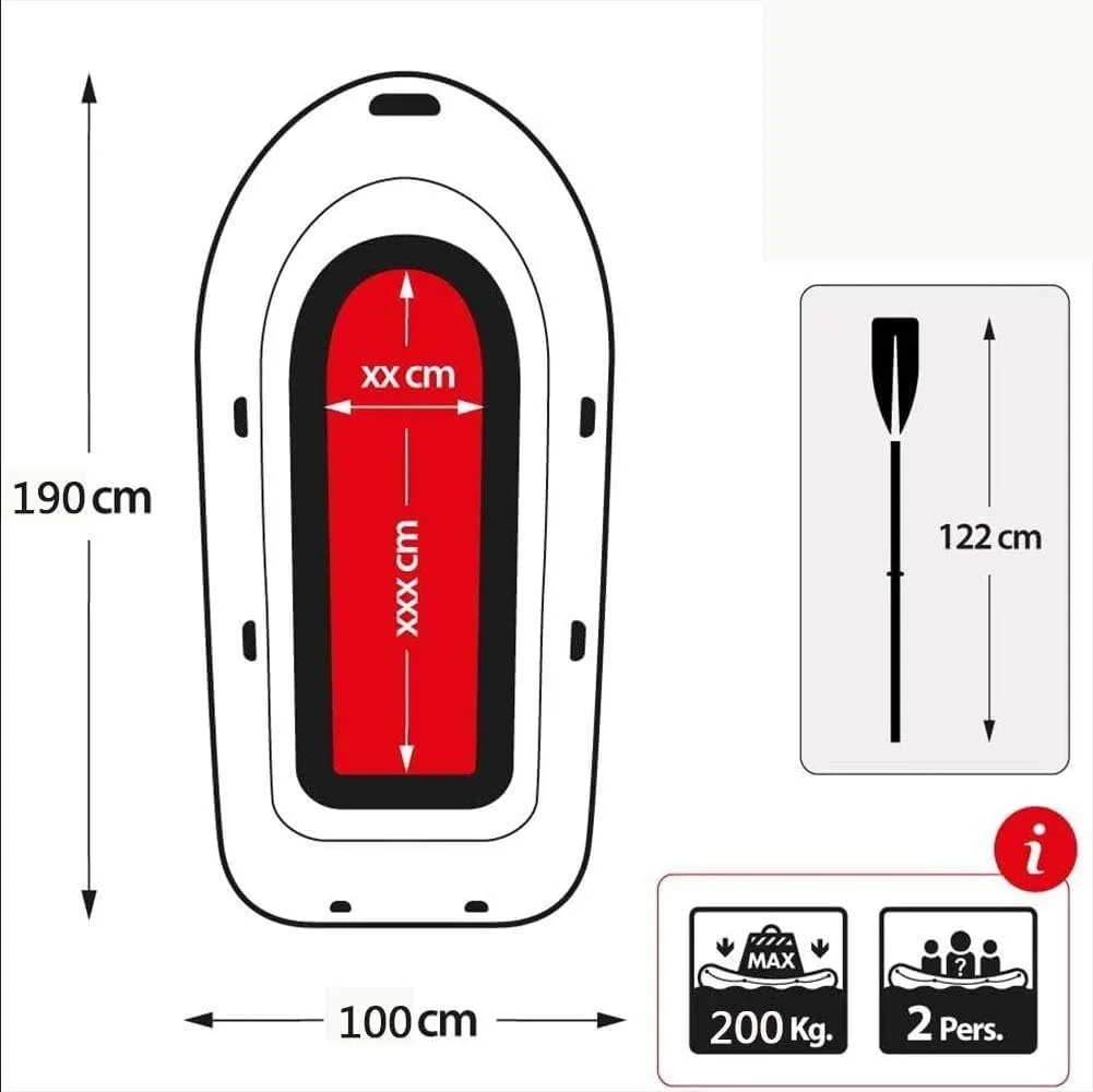 Inflatable Dinghy Raft Boat, Inflatable Boat for Pool with Oars, Inflatable Rafts for Adults Heavy Duty