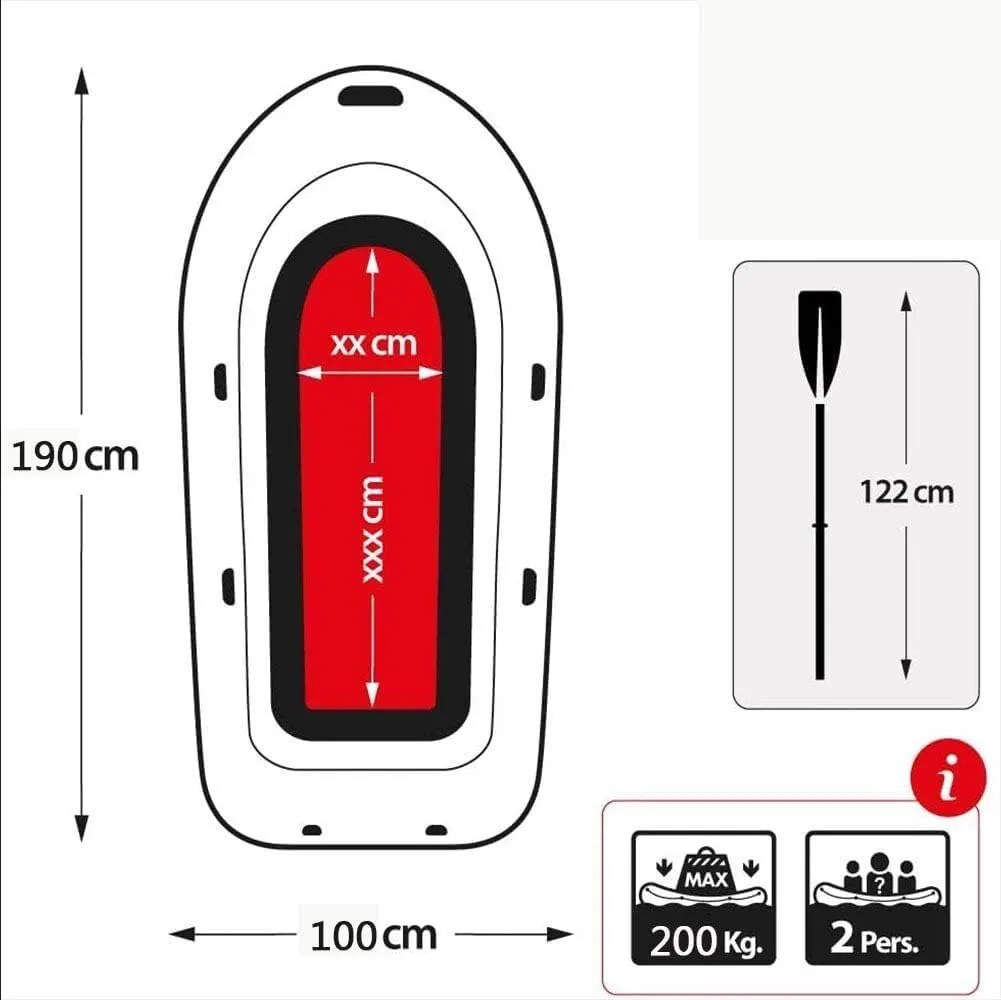 Inflatable Dinghy Raft Boat, Inflatable Boat for Pool with Oars, Inflatable Rafts for Adults Heavy Duty