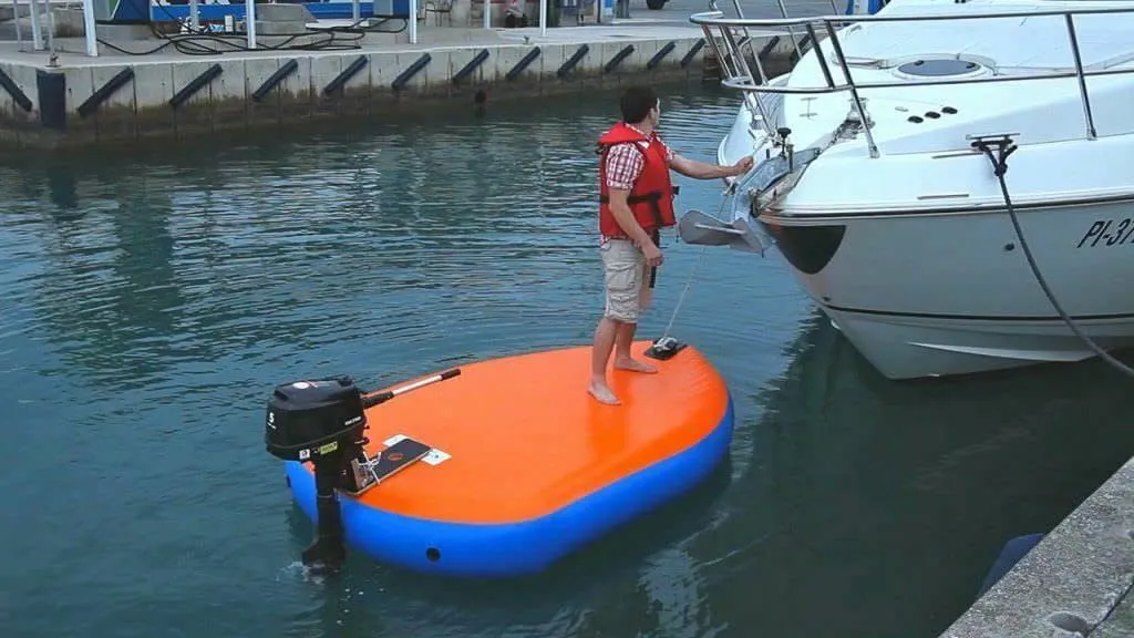 Inflatable Motorized Fishing Platform Paddle Board SUP Board Dingy Raft Boat (Board Type: 6x4ft.)