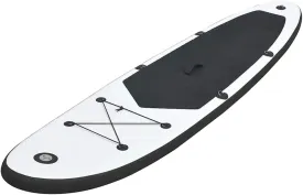 Inflatable Stand Up Paddleboard Set Black and White,Sporting Goods,Outdoor Recreation,Boating & Water Sports,Surfing,Paddleboards,92727