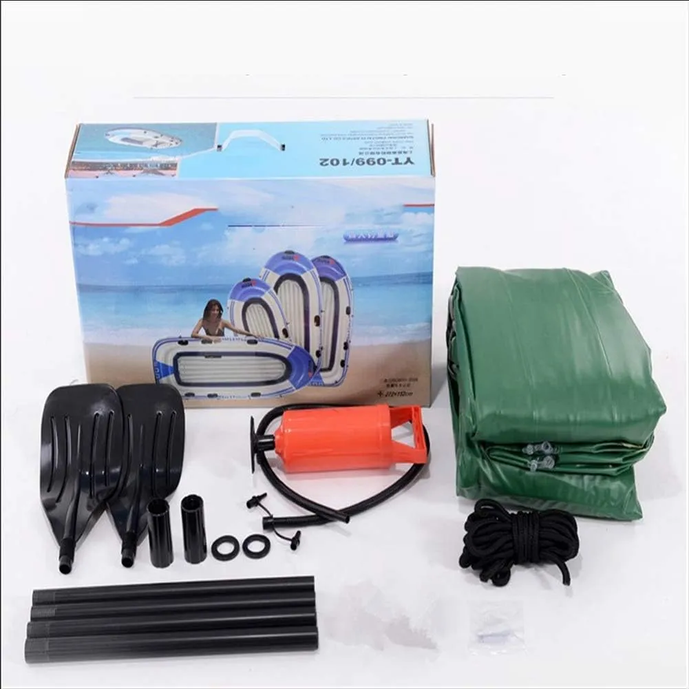 Kayak Rafts 2-4 Person Inflatable Boat Thickened Hovercraft Wear-Resisting Kayak Assault Rubber Boats Dinghies for Fishing and Other Entertainment