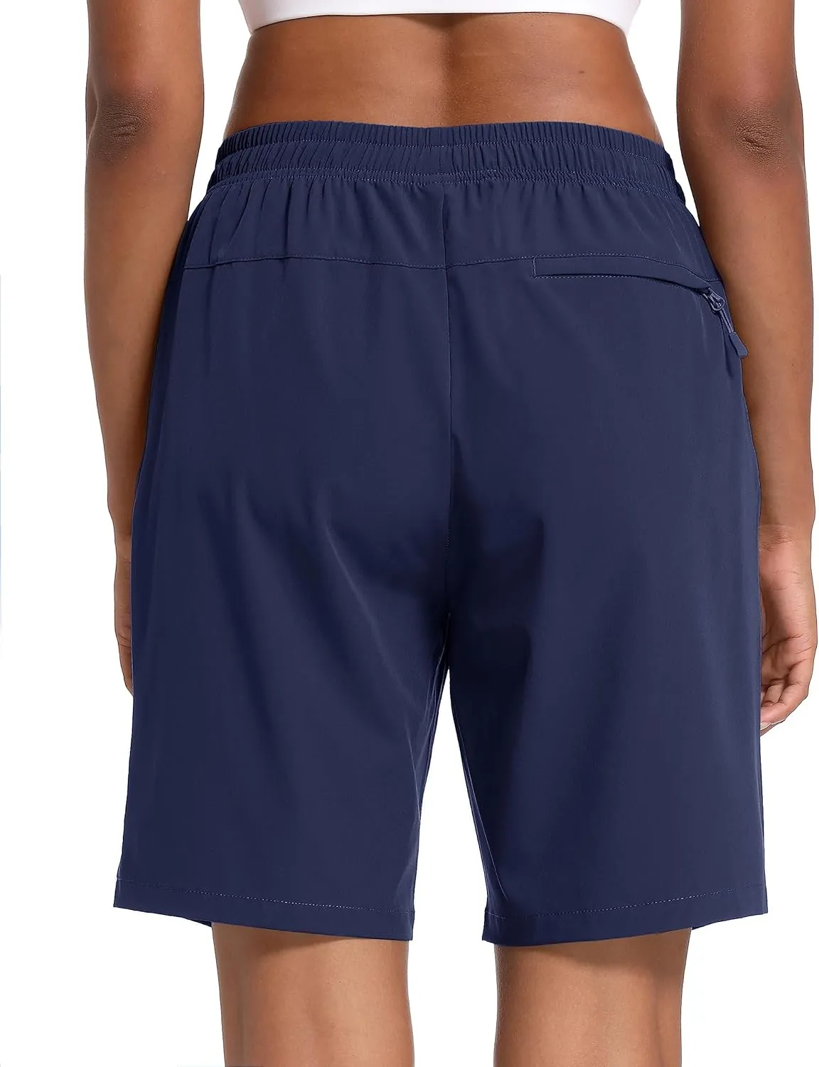 MAGCOMSEN Women's Hiking Shorts Lightweight Quick Dry 8" Golf Shorts Water Resistant with 3 Zipper Pockets