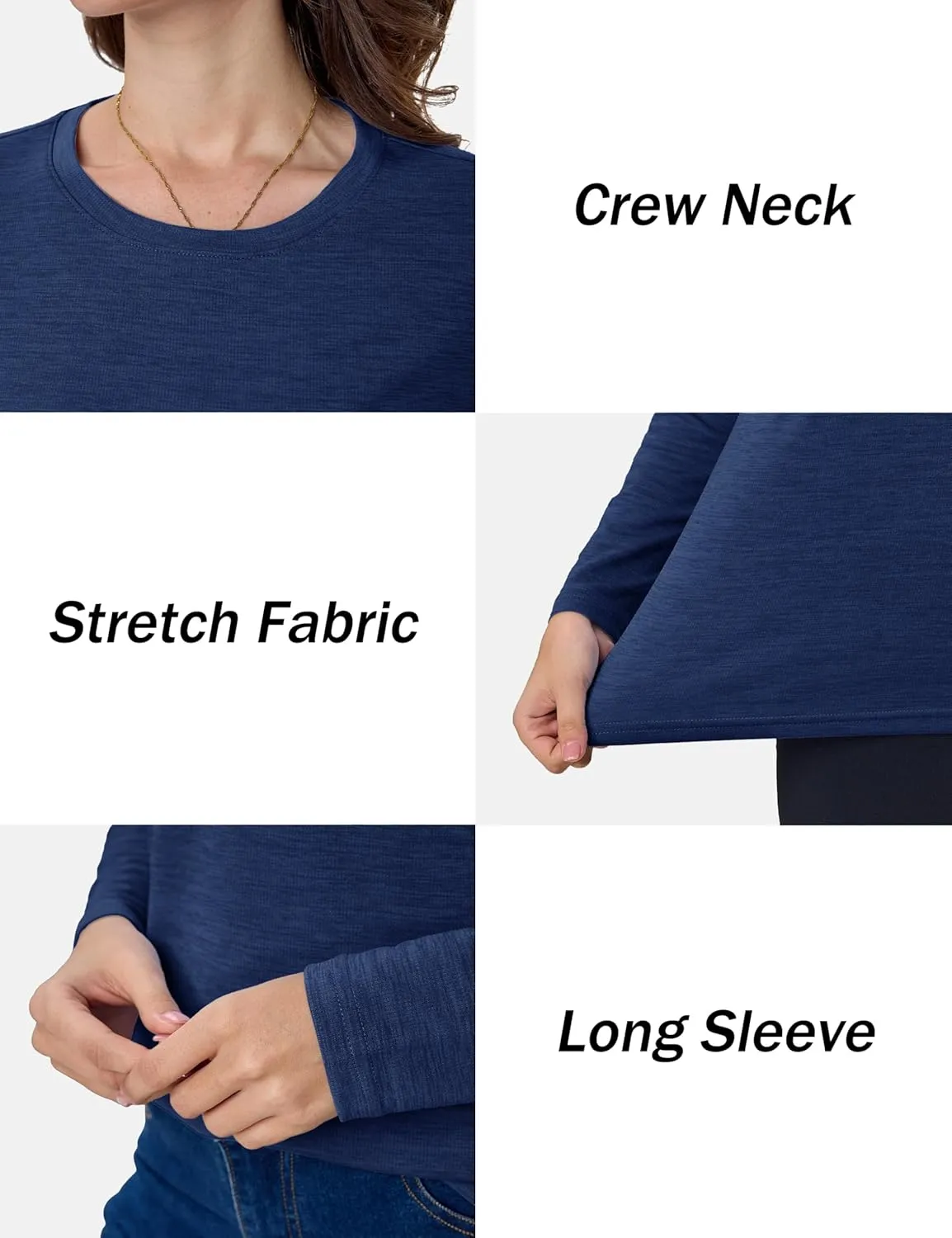 MAGCOMSEN Women's Long Sleeve Shirts UPF 50  Sun Protection Quick Dry Athletic Running Workout Tops Rash Guard