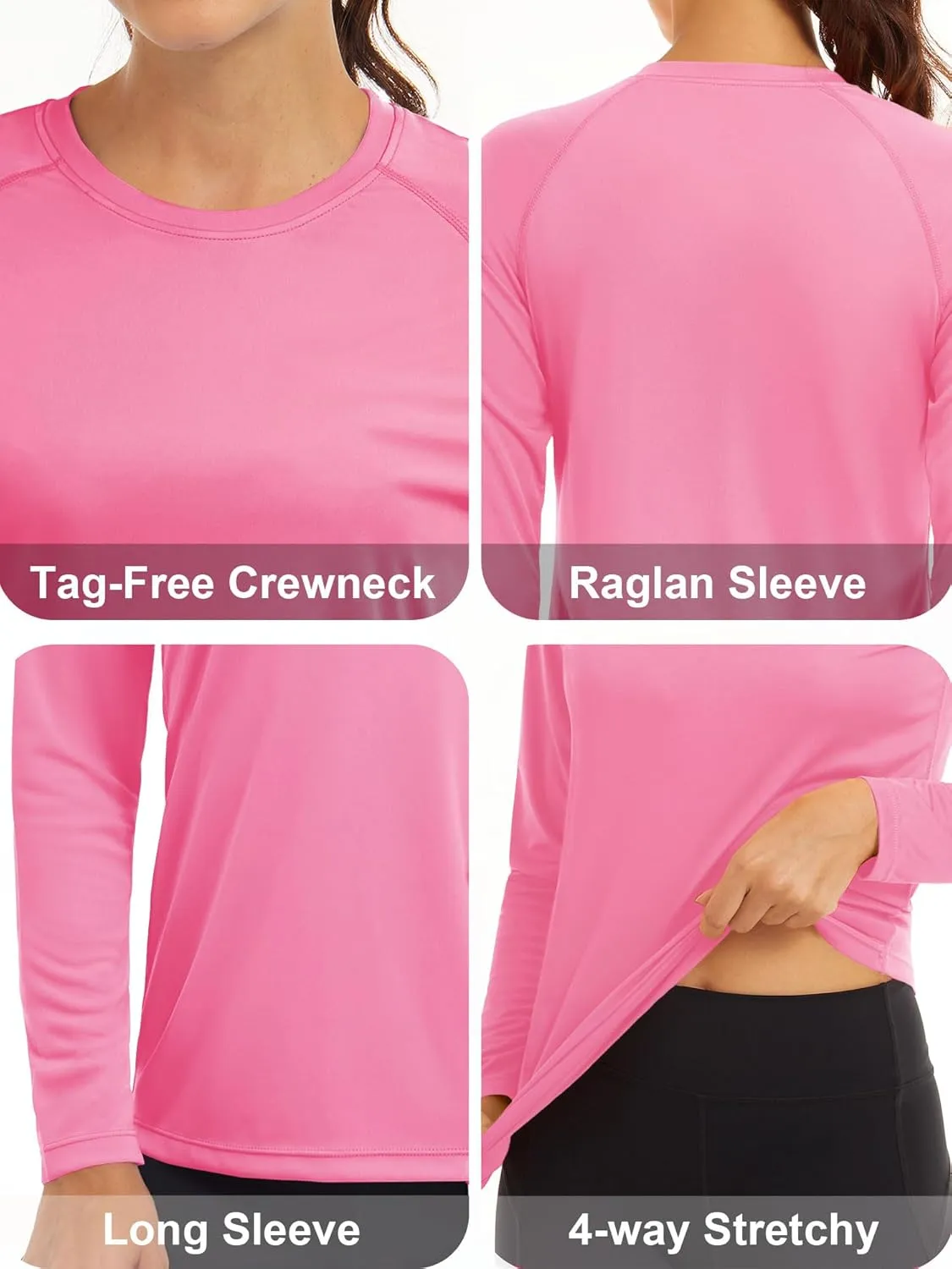 MAGCOMSEN Women's Long Sleeve Shirts UPF 50  Sun Protection Shirts for Hiking Fishing Workout Rash Guard