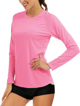 MAGCOMSEN Women's Long Sleeve Shirts UPF 50  Sun Protection Shirts for Hiking Fishing Workout Rash Guard