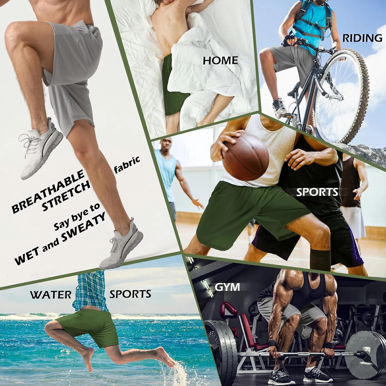 Mens Athletic Running Shorts 2 Pack Quick Dry with Pocket Gym Workout Shorts for Men Mesh Swim Trunks Board Pajama