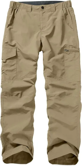 Mens Hiking Pants Quick Dry UPF 50 Travel Fishing Safari Cargo Pants Boy Scout Pants