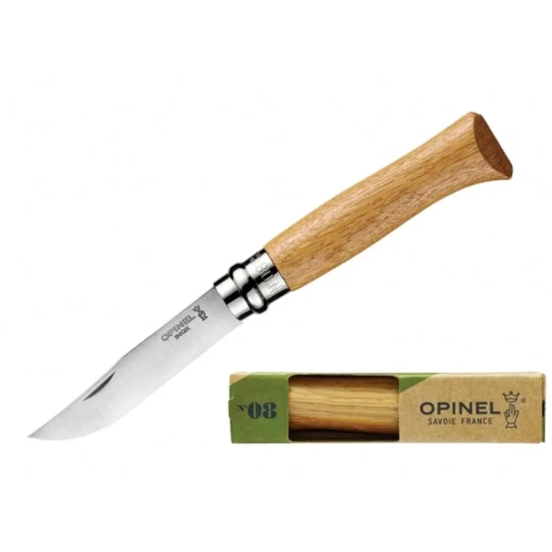 Opinel No. 08 Oak, Walnut or Olive Wood Handle