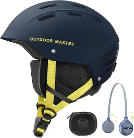 OutdoorMaster Kelvin II Ski Helmet and Wireless Bluetooth Set - Adjustable Fit Snowboard Helmet with Drop-in Headphone - Snow Sports Helmet for Men Women & Youth