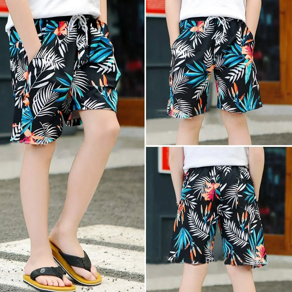 techcity Boys Teens Swim Trunks, Quick Dry Surfing Beach Sports Running Swim Shorts with Drawstring 6T to 18/20