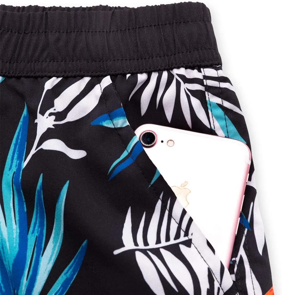 techcity Boys Teens Swim Trunks, Quick Dry Surfing Beach Sports Running Swim Shorts with Drawstring 6T to 18/20
