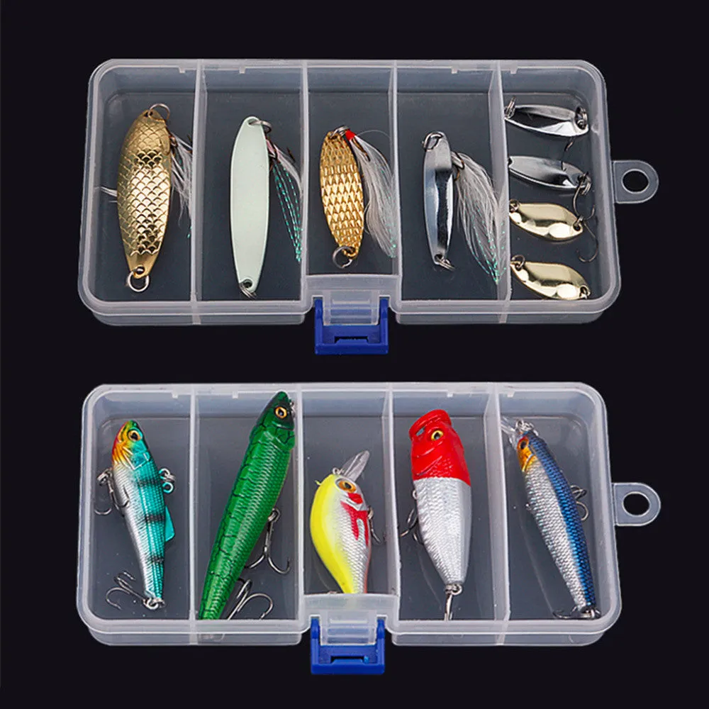 Transparent Plastic Fishing Lure Bait Box Storage Organizer Container Case free shipping