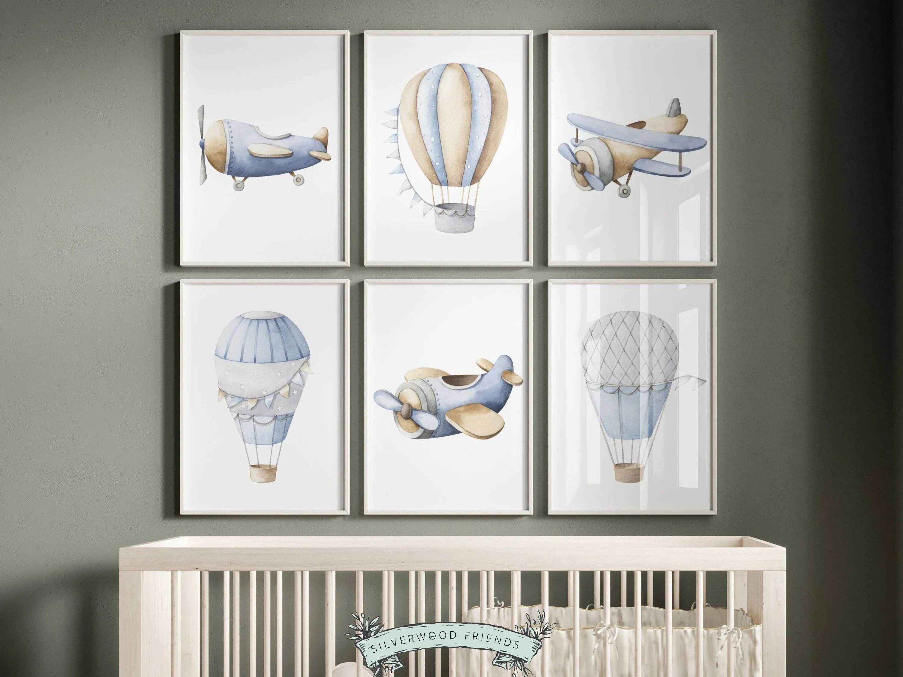 Transport Nursery Theme Print Set of 6