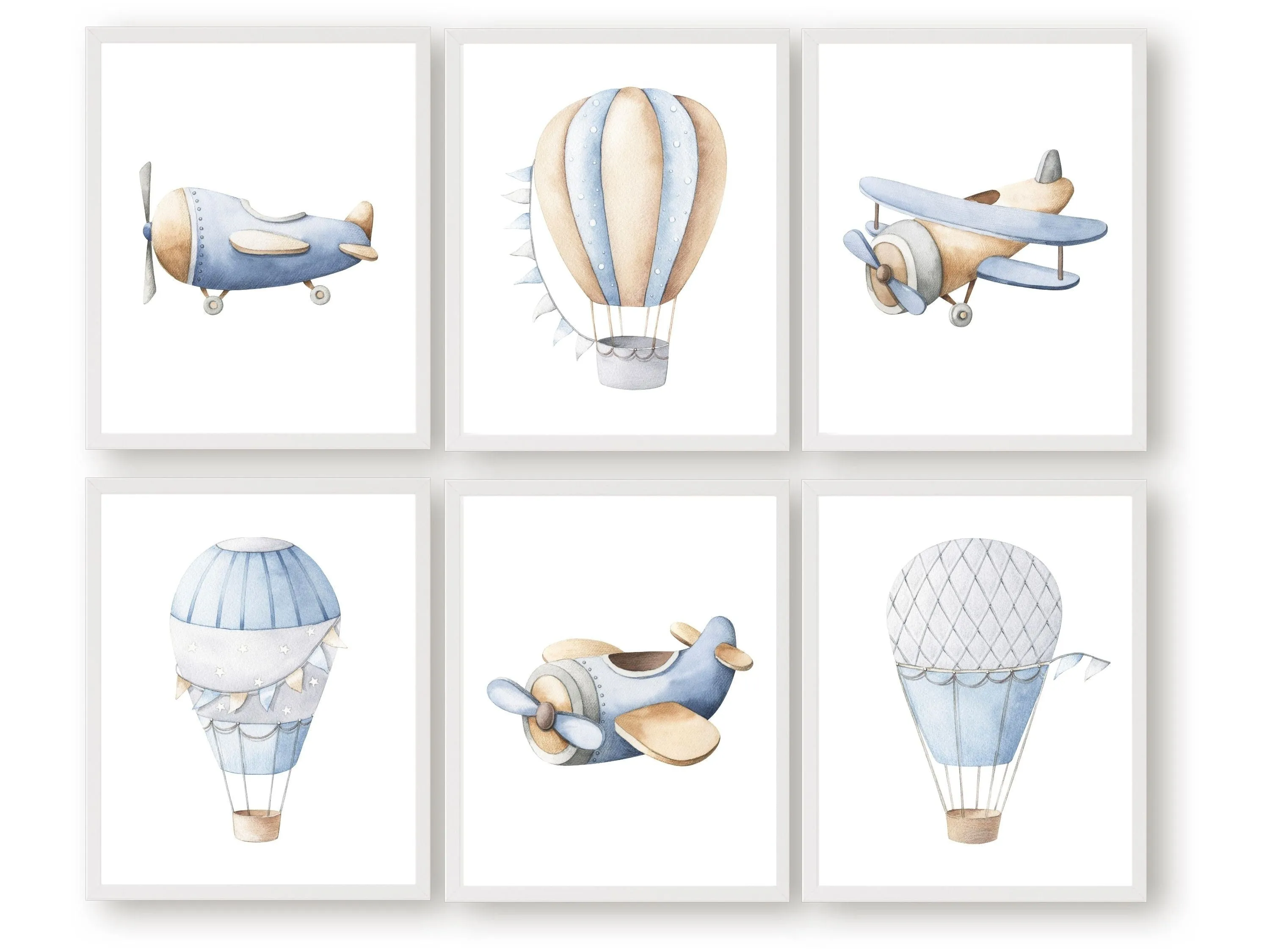 Transport Nursery Theme Print Set of 6