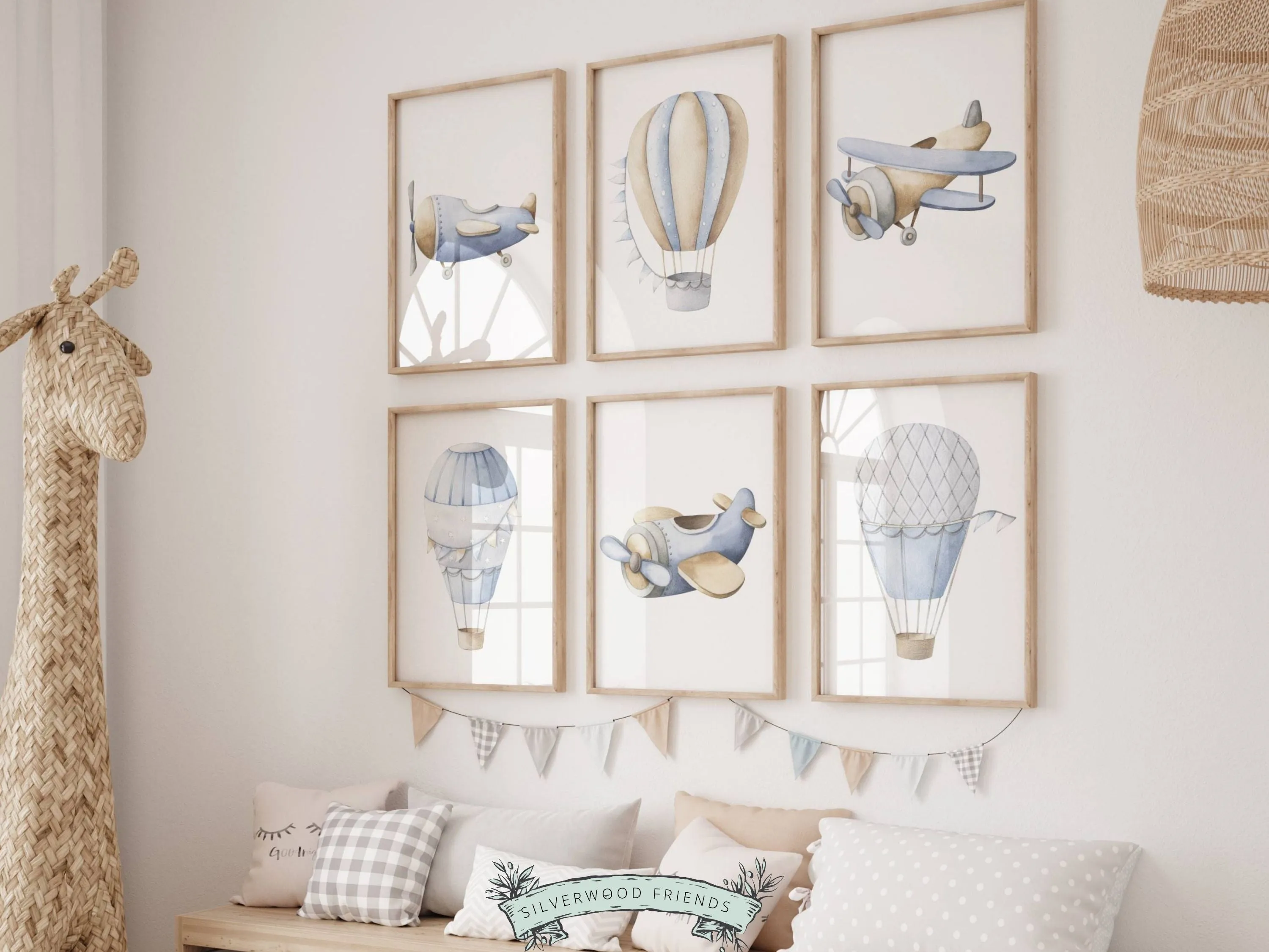 Transport Nursery Theme Print Set of 6