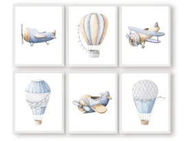 Transport Nursery Theme Print Set of 6