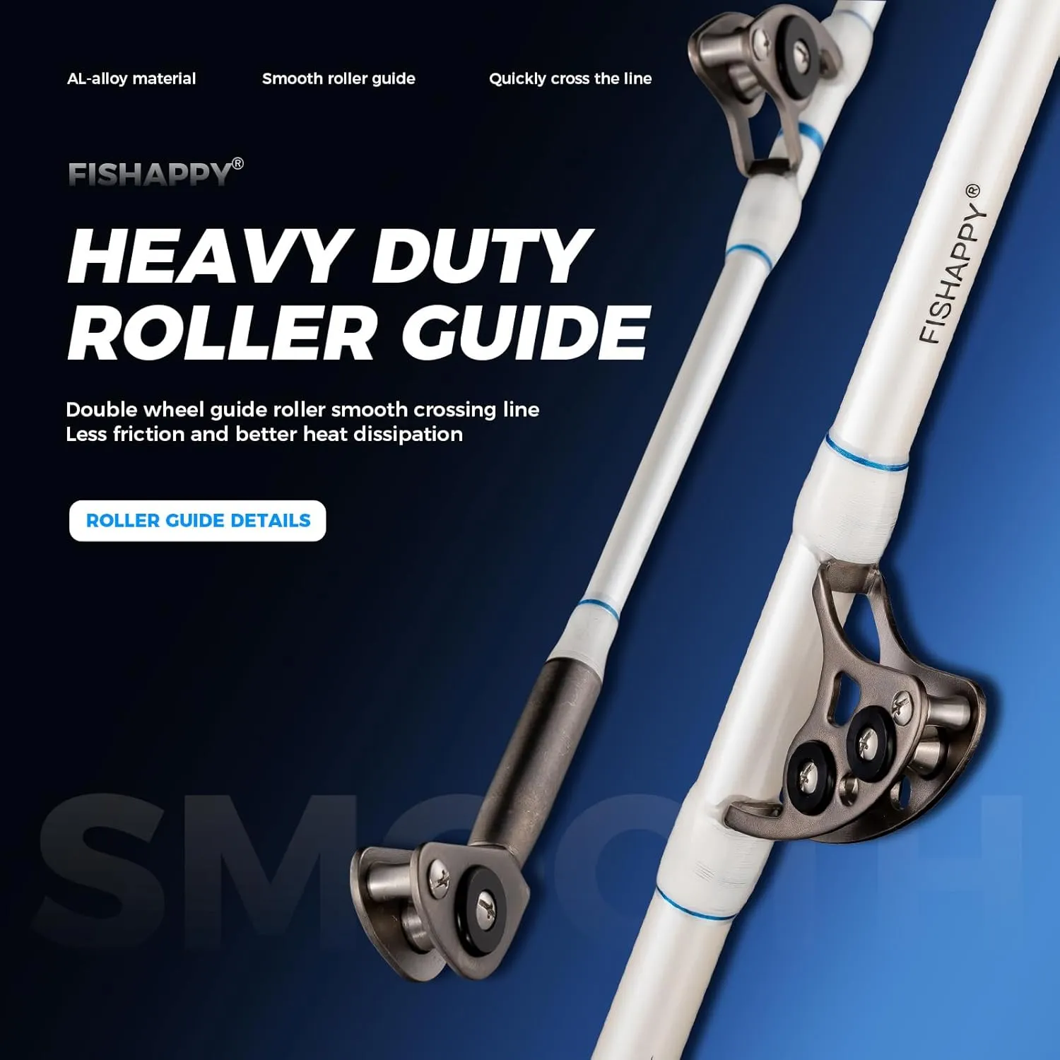 Trolling Rod Saltwater Offshore Heavy Roller Rod Bent Butt Trolling Rod Big Game Conventional Boat Fishing Pole Heavy Duty Fishing Rod 6'