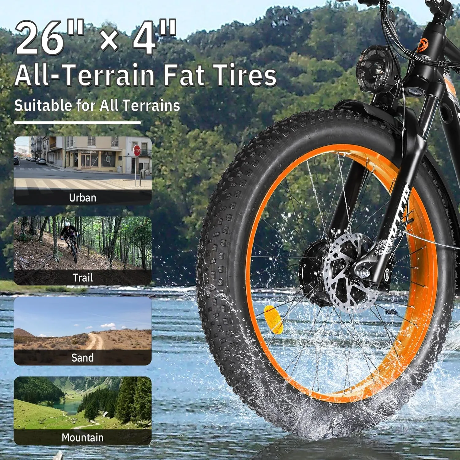 TUTTIO Electric-Bike for Adults-Men, Dual-Motor-Ebike 40-46MPH-Hunting-Ebike, 52V 30AH Long Range Dirtbike, 26" Fat-Tire-Electric-Bicycle, Full Suspension Mountain Bike for Off-Road Snow Sand