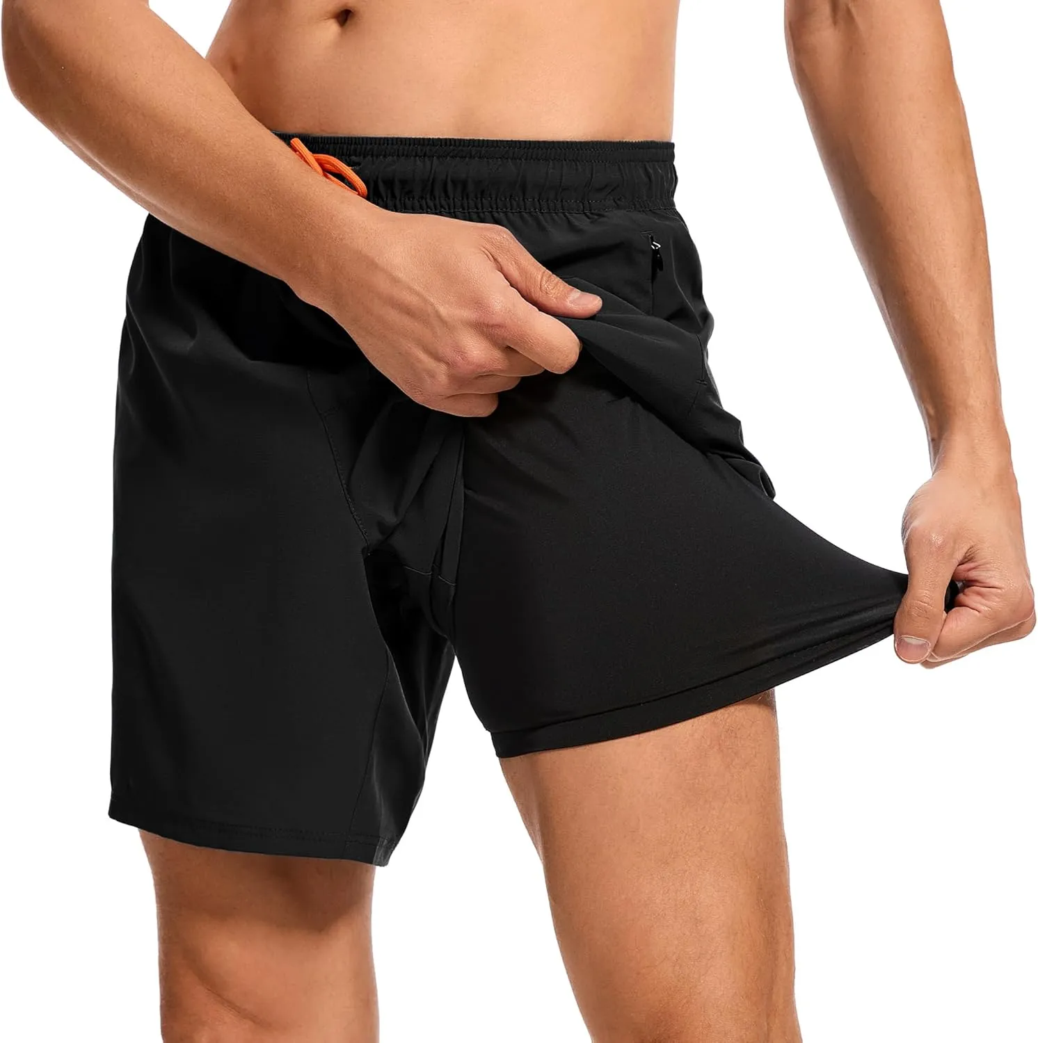 Ultrafun Mens Swim Trunks with Compression Liner 7 Inch Inseam Quick Dry 2 in 1 Swimming Board Shorts Swimsuit for Men