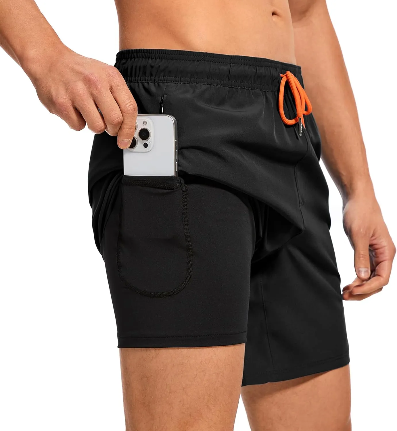 Ultrafun Mens Swim Trunks with Compression Liner 7 Inch Inseam Quick Dry 2 in 1 Swimming Board Shorts Swimsuit for Men