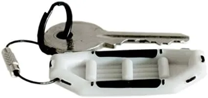 White Water Raft Keychain - Small Durable PVC Plastic and Stainless Steel - WW Rafting Accessory