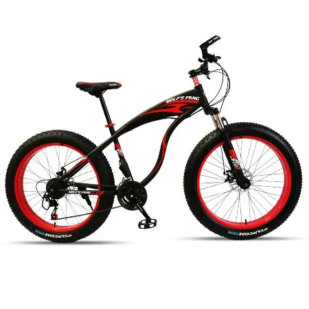 wolf's fang Mountain Bike bicycle fat bike 21 speed Aluminum alloy frame 26 inch  road Snow bikes Man Free shipping