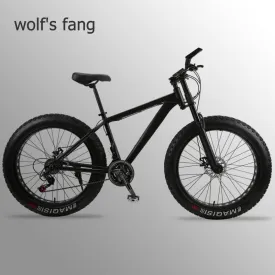 wolf's fang Mountain Bike bicycle fat bike 21 speed Aluminum alloy frame 26 inch  road Snow bikes Man Free shipping