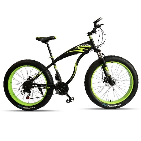 wolf's fang Mountain Bike bicycle fat bike 21 speed Aluminum alloy frame 26 inch  road Snow bikes Man Free shipping