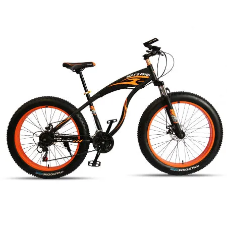 wolf's fang Mountain Bike bicycle fat bike 21 speed Aluminum alloy frame 26 inch  road Snow bikes Man Free shipping